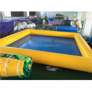 0.9mm PVC Tarpaulin Portable Water Pool 4*4m Yellow And Blue