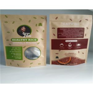 Front Side Clear Customized Paper Bags For Powder / Candy / Coffee