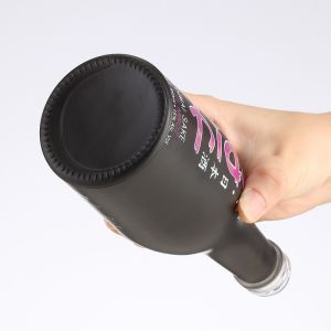 Acceptable Customer's Logo Glass Bottle with Matte Black Spray Printing 500ml