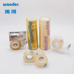 DIY Clear BOPP Stationery Tape 18mm Width Yellowish Individual For Projects