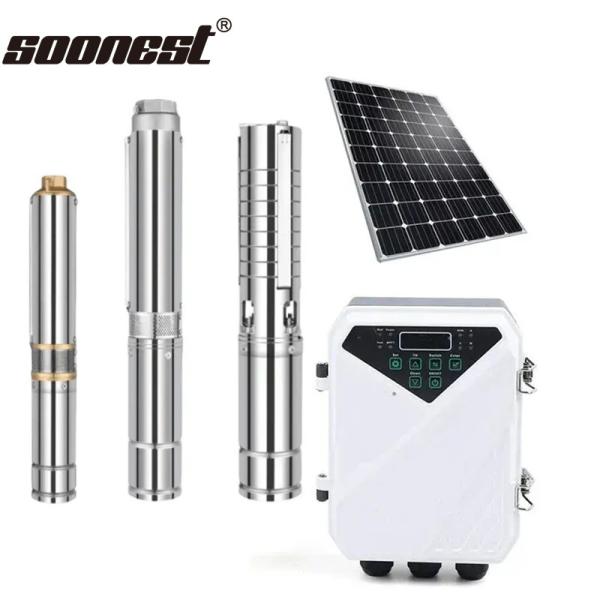 Quality 1.5Kw Solar Pump Inverter 1Hp Submersible Deep Well Pump Brushless Solar Pump Bore Depth 50M wholesale