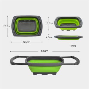 BPA Free Square Silicone Collapsible Colander Strainer