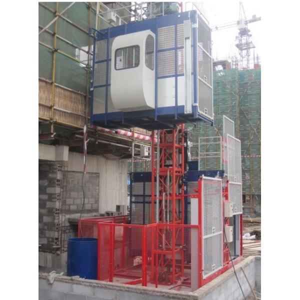 Painted Twin Cage Red Construction Material Hoists for Building SC200 / 200