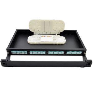 MPO LC Fiber Optic Patch Panel , Optical Fiber Distribution Panel 1U IEC