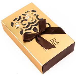 China Gold Chocolate Gift Box Luxury Hollow Out Design Wedding Birthday Premium Packaging Elegant Decorative Box on sale