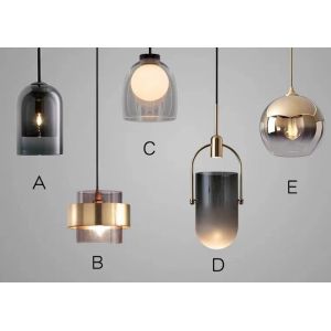 Home Lighting Indoor E27 Classic Glass Smoky Led Ceiling Pendant Lamp