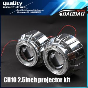 CH10  2.5inch H1 bixenon hid projector lens light with Double Crystal angel eye