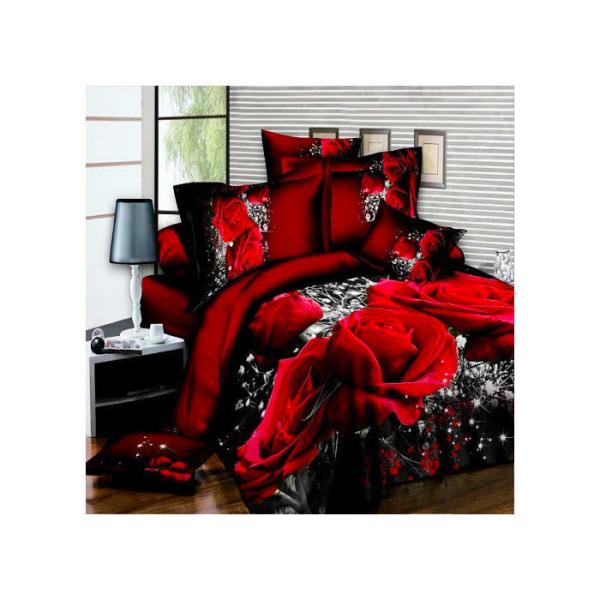 Quality Home Customized Color Microfiber Quilt Cover Bed Sheet Bedding Set with Digital Print wholesale