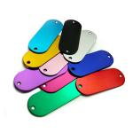 Colored Anodized Custom Engraved Dog Tags Runway Shape With Two Holes