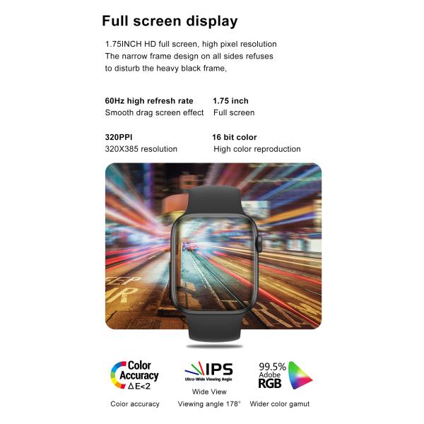 DT100 44mm Smart Watch Series6 Men Bluetooth Call 1.75" Full Touch ECG Blood Pressure Women Find Mobile PhonSmartwatch