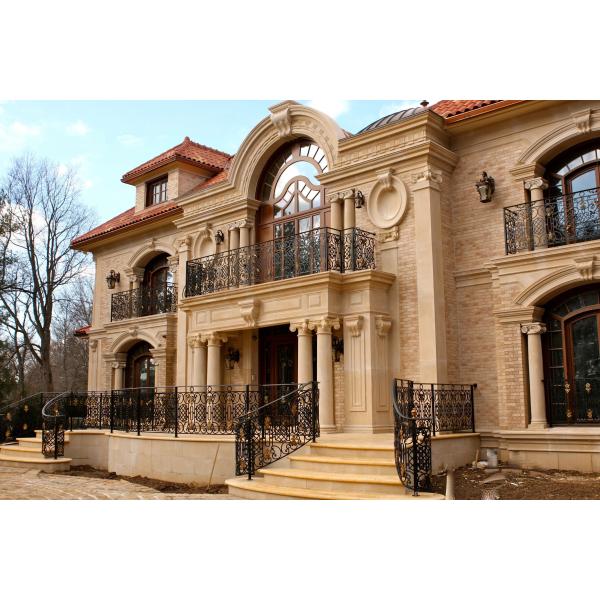 OEM Light Yellow Sandstone Carvings Porch Post Door Decorative Stone Pillar