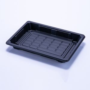 Disposable Food Grade PET Rectangular Plastic Sushi Tray With Lid