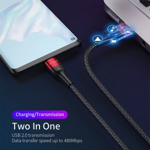 Essager Scud Usb Type C Cable Fast Charging 5A 0.3M 1M 2M for Type C Devices