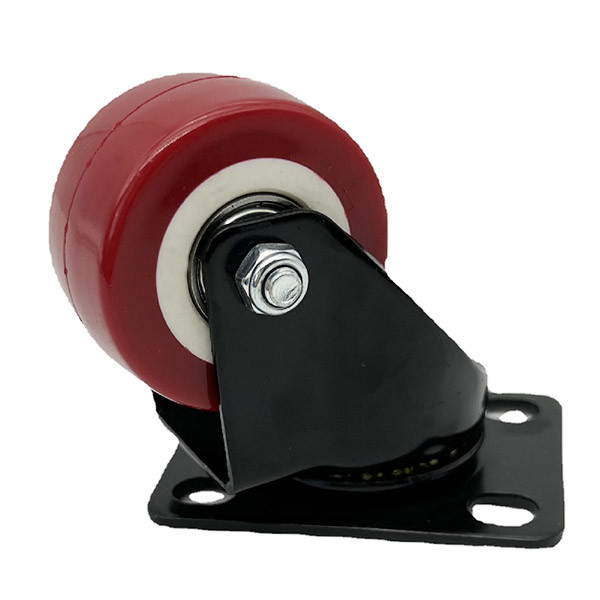 Quality 2 Inch Red Polyurethane Swivel Light Duty Caster Wheels with PP Core wholesale