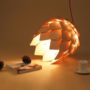 Rattan hanging lamp Pine Shape Chandelier For Indoor Kitchen Dining room