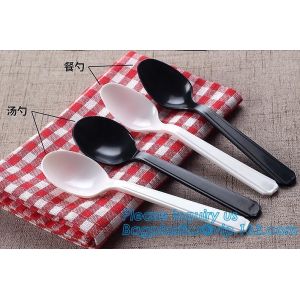 6" PS Disposable Plastic Forks Spoons Knives Western Cultery Sets in Restaurants