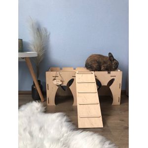 OEM ODM Rabbit Bunny House With Ladder Bunny Box Castle