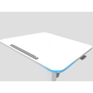 Customizable Simple Coffee Work Station with Pneumatic Lift and Rustic Wood