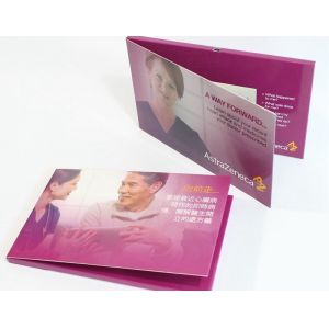 USB port Magnetic switch LCD video card , business LCD Video Brochure