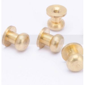 Leather Craft 8mm Head Screwback Button Stud flat
