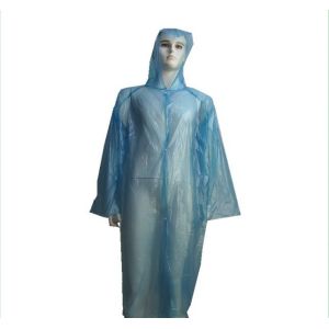 China Transparent Mens Disposable Plastic Raincoat With Hood / Collar Comfortable on sale