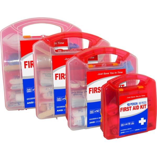 Quality Safe Emergency First Aid Kit Plastic Case Material With Triangular Bandage wholesale
