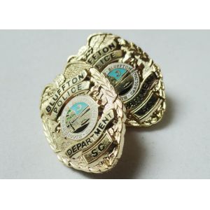 3D Metal Zinc Alloy, Stainless Steel, Soft PVC Bluffton Police Hard Enamel Pin,