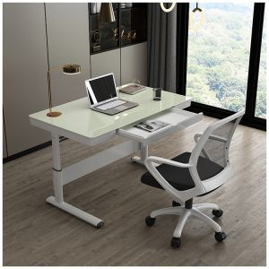 Height Adjustable Manual Custom White Wooden Executive Director Office Desk
