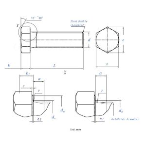 DIN 961 A2-70 Hex Head With Fine Pitch Threaded Bolt
