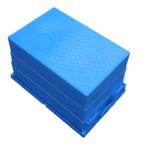 Attached Lidded crates Plastic Storage tote logistic box with hinged lids