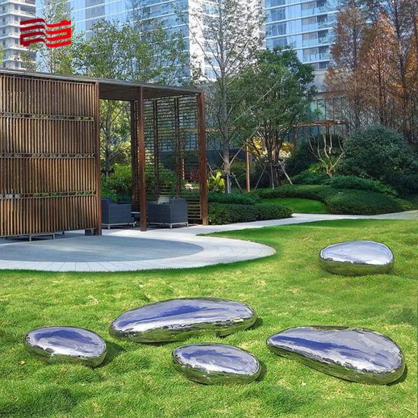 Stainless Steel Modern Style Art Furniture with Pebble Fountain and Mirror