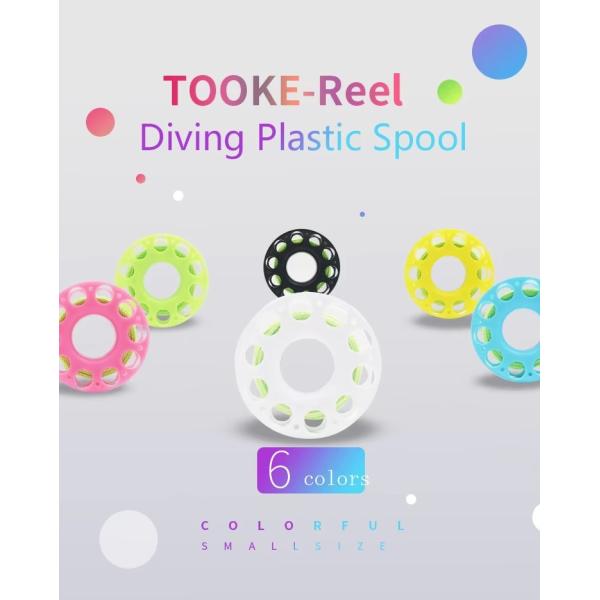 Portable 15M Plastic Scuba Diving Reel With 90MM Stainless Steel Bolt Snap