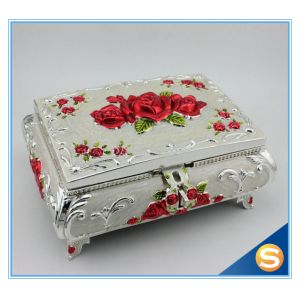 Custom Elegant White Metal Enamel Jewelry Box