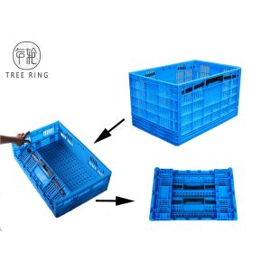 PP Utility Distribution Collapsible Plastic Folding Crate For Supermarket / Home