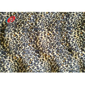 Leopard Printed 100% Polyester Velvet Fabric , Crushed Upholstery Velvet Fabric