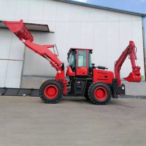 4 Wheel Articulated 2500kg Backhoe Loader Mini And Excavator