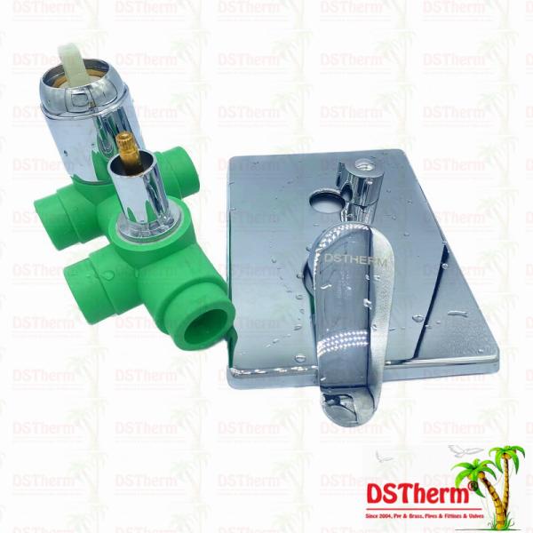 Five Ways Round Cover Ppr Mixer Shower Valve Cold Hot Water Balanced Valve
