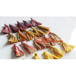 Custom 2.5CM tassel with metal ring tassel fringe garment KEY tassel flat trim,