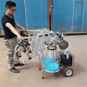 Mobile Vacuum Pump Type Cow Milking Machine with 220-380V Electric Power 1100W