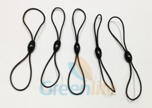 Cheap Black Spring Elastic Ball Loops , Olive Shape Bead Ball Bungee Cords Customized for sale
