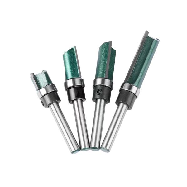 Customized High Quality Low Price 6mm 8mm Straight Bearing Trimming Bit Wood Milling Cutter Flush Trimming Router Bits