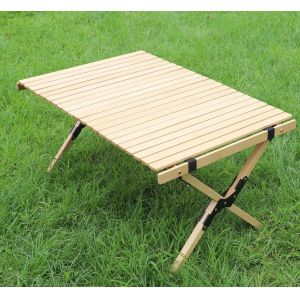 Competitive Cake Roll Folding Wood Tables Carrying Outdoor Leisure Table Wooden