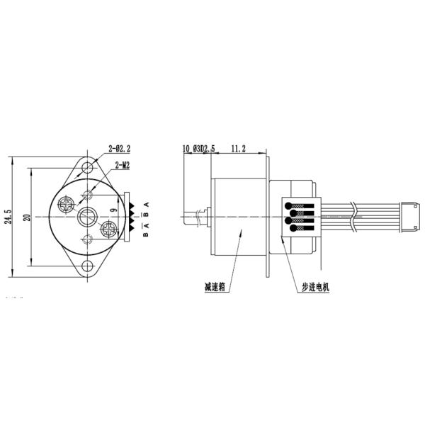 5V Bipolar Stepper Motor 15mm With Metal Gearbox Gear Ratio 10:1~350:1