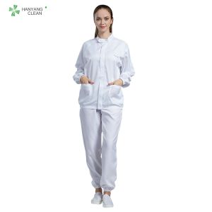 Professional Esd Anti Static Coverall With Zipper Lapel Jacket And Pants white