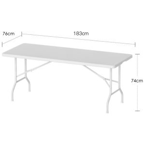 Modern Design Stock size Portable Plastic White Folding Banquet Table for Picnic