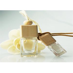 Empty Glass Perfume Bottles Cosmetic Packaging Applied With Wooden Cap
