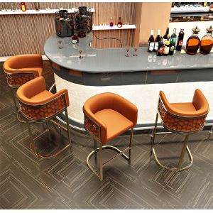 High Rebound Sponge Stainless Steel Bar Stool With Arms