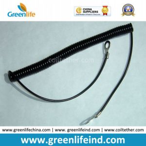China Plastic Black Elastic Tape Coiled Lanyard Holder Protect Avoid Missing on sale