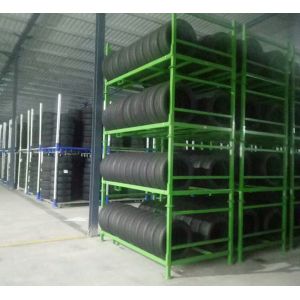 Stack Height 4 Tire Portable Stack Racks / Green Color Warehouse Storage System