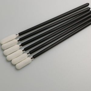 Round Head Cleanroom Foam Swab 93mm Lint Free With Black Handle